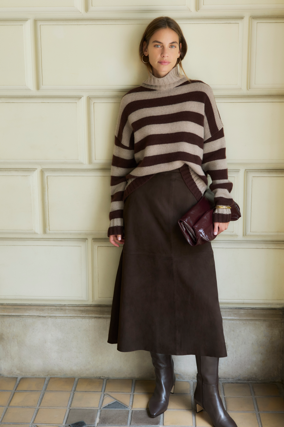 Mollie Suede Skirt - Cocoa