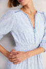 Georgina Dress - Blue/Ivory Stripe