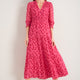 Grace Silk Blend Dress - Raspberry Wandering Daisy