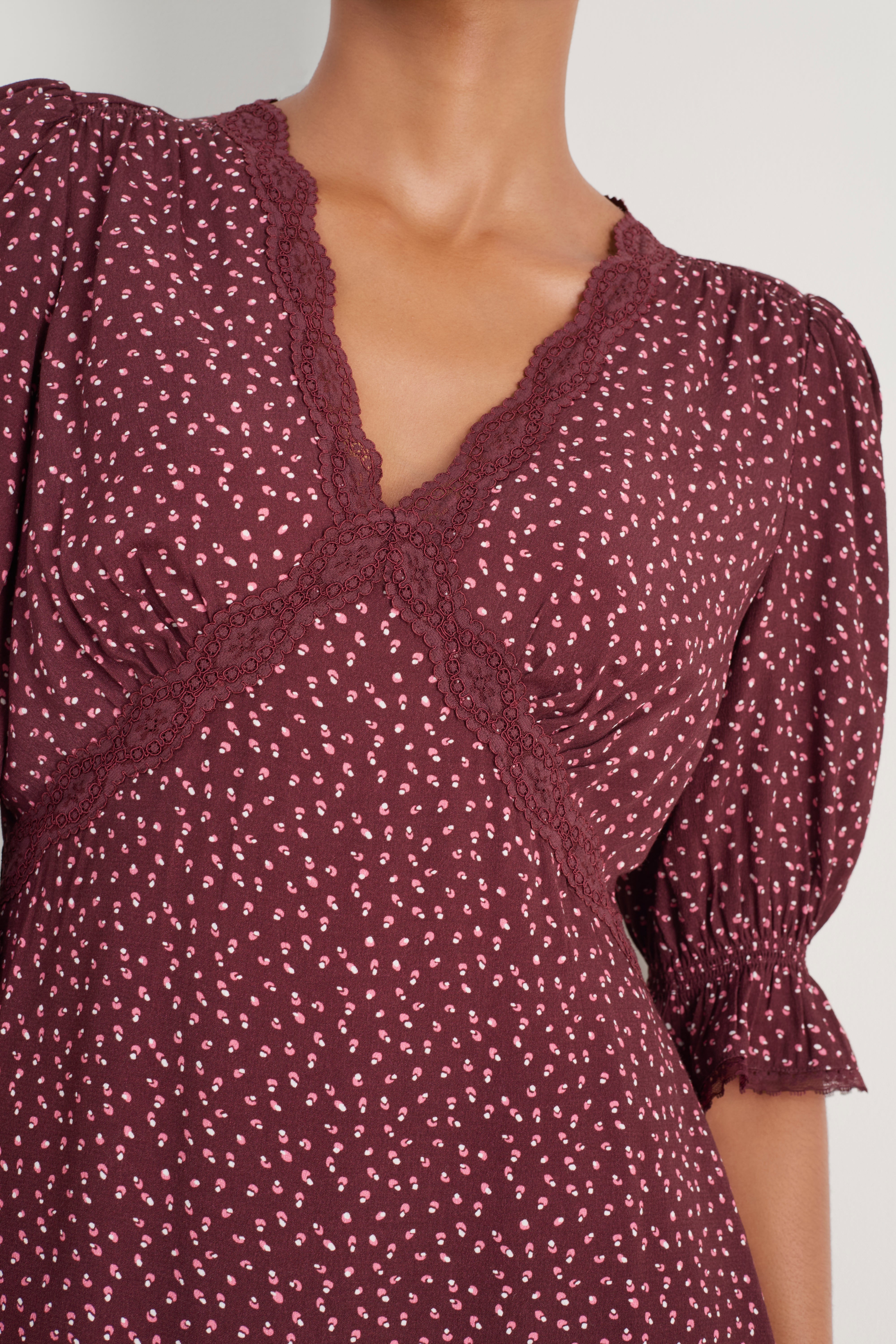 Jamie Dress - Merlot Seed Print