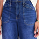Kaya Cargo Barrel Jean - Mid Wash