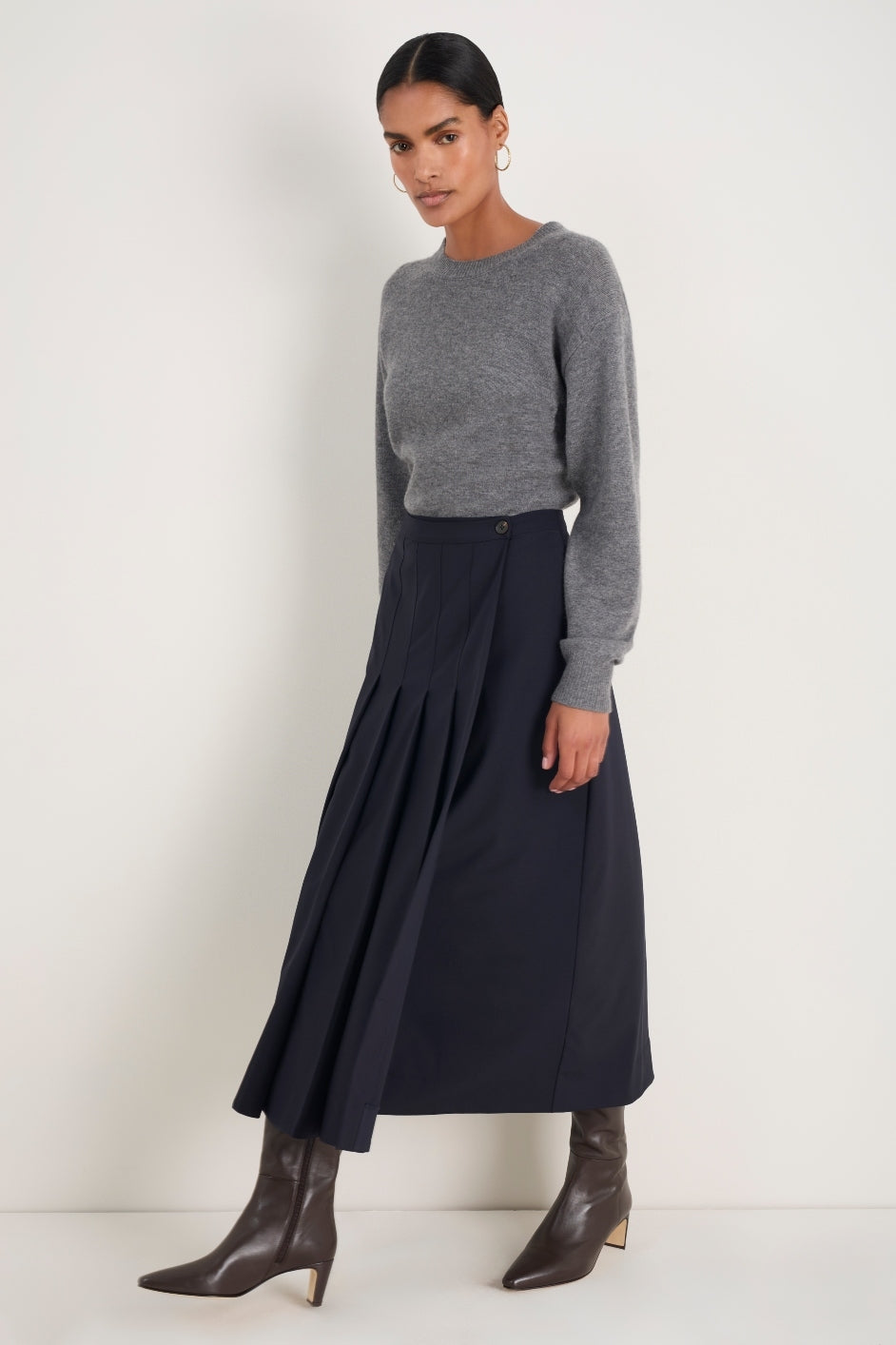 Kirsty Kilt Skirt - Midnight
