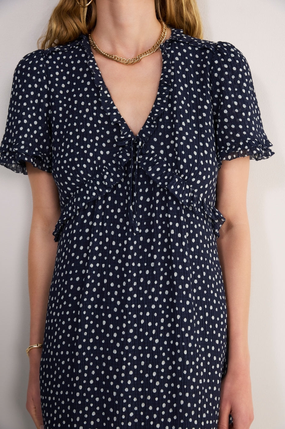 Lyra Silk Blend Dress - Midnight Spot
