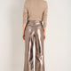 Marianne Faux Leather Trouser - Bronze