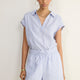 Marina Linen Top - Blue/Ivory Stripe