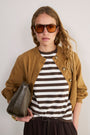 Marley Short Sleeve T-Shirt - Chocolate/Ivory Stripe