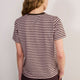 Marley Short Sleeve T-Shirt - Chocolate/Pink Micro Stripe
