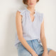 Marlow Top - Blue/Ivory Stripe