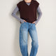 Marnie Long Sleeve Jersey Top - Chocolate/Sky Blue Stripe