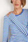 Marnie Long Sleeve Jersey Top - Cobalt/Ivory Stripe