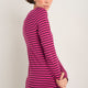 Marnie Long Sleeve Jersey Top - Deep Fig/Pink Stripe