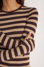 Marnie Long Sleeve Jersey Top - Metallic Stripe