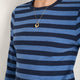 Marnie Long Sleeve Jersey Top - Midnight/Denim Blue Stripe