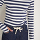 Marnie Long Sleeve Jersey Top - Midnight/Ivory Stripe