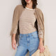 Marnie Long Sleeve Jersey Top - Oat/Ivory Stripe
