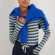 Marnie Long Sleeve Jersey Top - Denim Blue/Olive Stripe