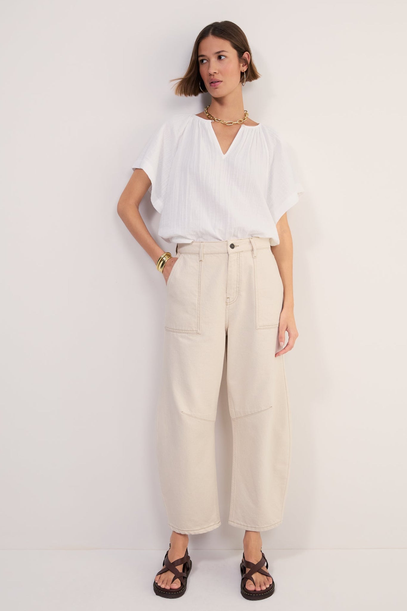 Maya Horseshoe Jean - Ecru