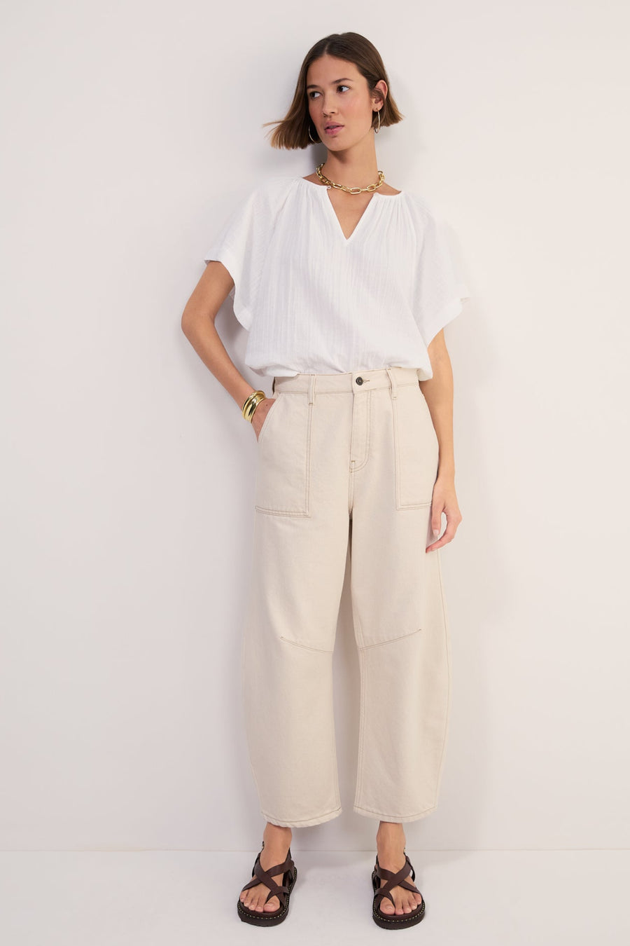 Maya Horseshoe Jean - Ecru