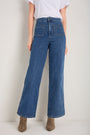 Mollie Patch Pocket Flare Jean - Mid Wash