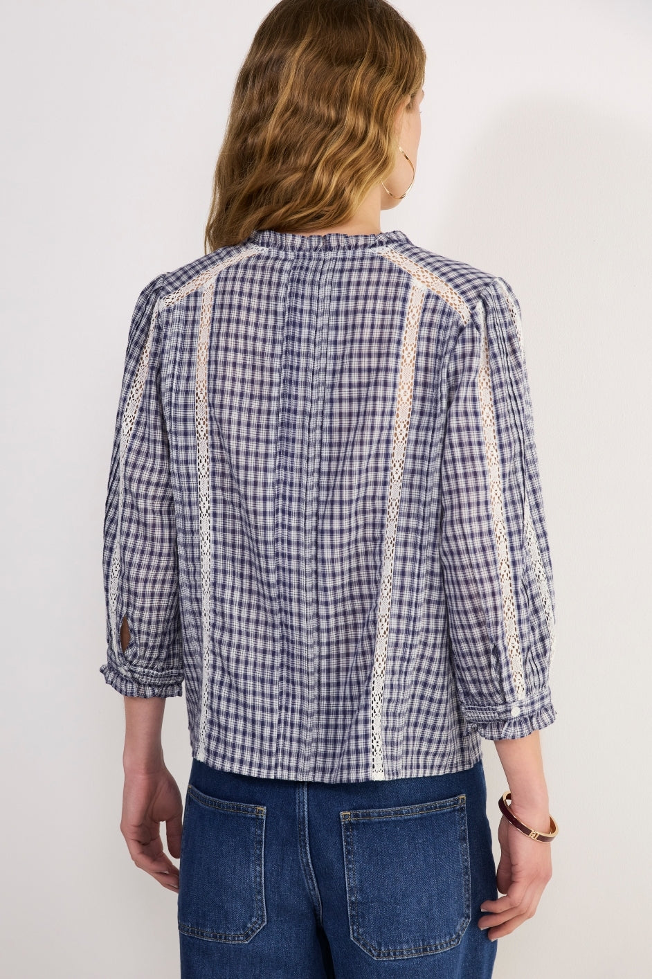 Nelly Blouse - Midnight/Ivory Check