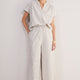 Romy Pull On Seersucker Culotte - Cocoa/Ecru Stripe