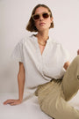 Romy Top - Cocoa/Ecru Stripe