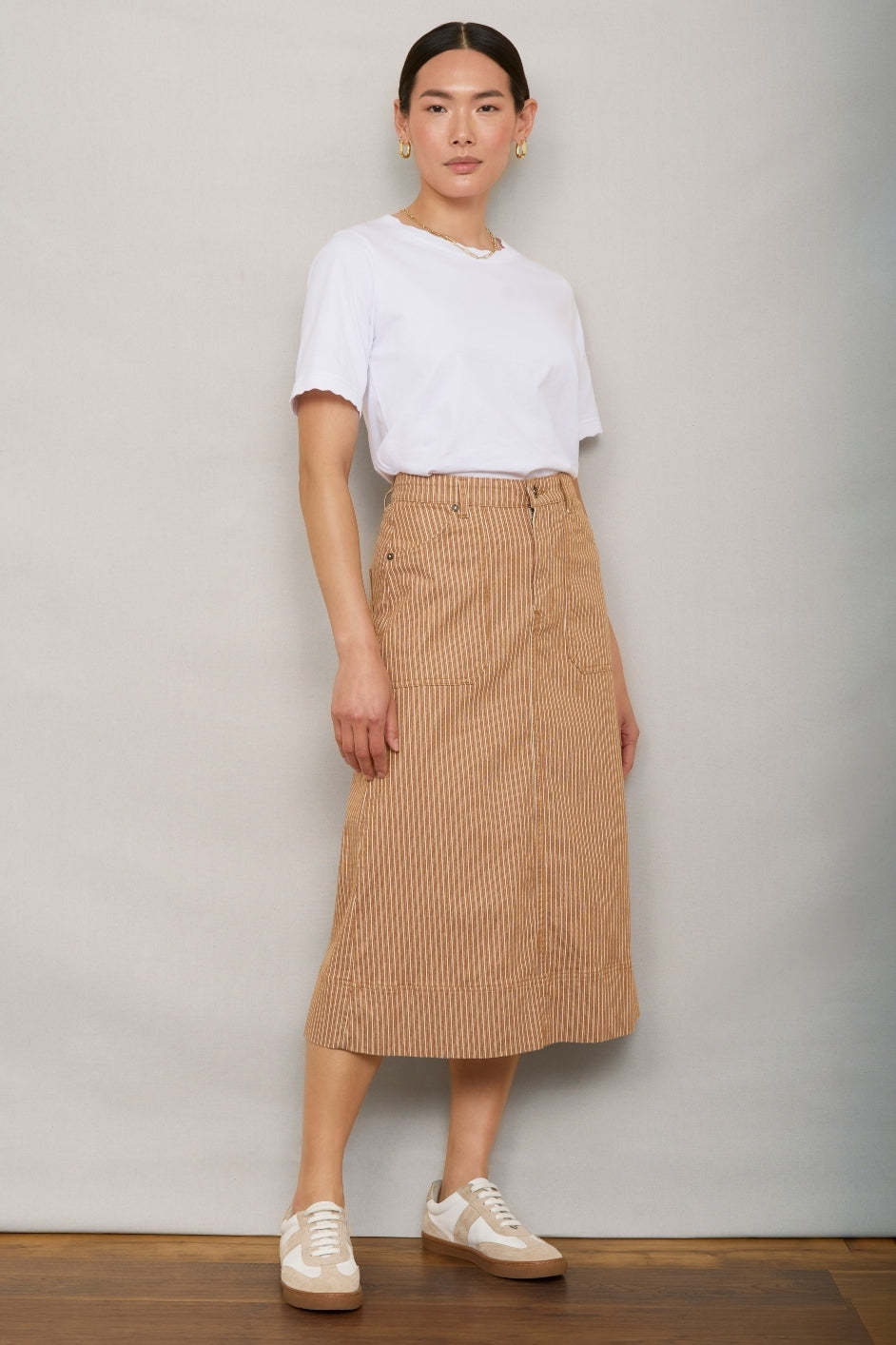 Rosalie Skirt - Tan Stripe