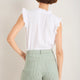 Ruby Scallop Short - Sage Green/Ivory Stripe