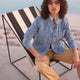 Ada Denim Jacket - Blue/Ivory Stripe