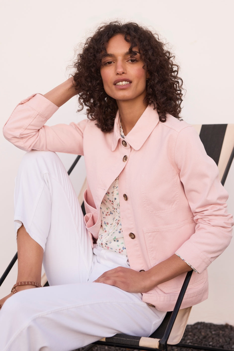 Ada Denim Jacket - Candy Floss Pink
