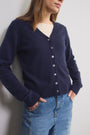 Katie Cashmere V-Neck Cardigan - Midnight