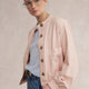 Hallie Collarless Jacket - Dusky Pink