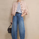 Hallie Collarless Jacket - Dusky Pink