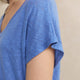 Chiara Linen V Neck Tee - Riviera Blue