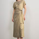Tia Jersey Dress - Gold Metallic