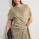 Tia Jersey Dress - Gold Metallic