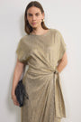 Tia Jersey Dress - Gold Metallic