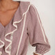 Sierra Blouse - Ecru/Deep Fig Check
