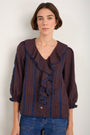 Sierra Blouse - Midnight/Cocoa Check