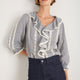 Sierra Blouse - Midnight/Ivory Check