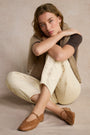 Stella Leather Studded Ballet Flat - Tan