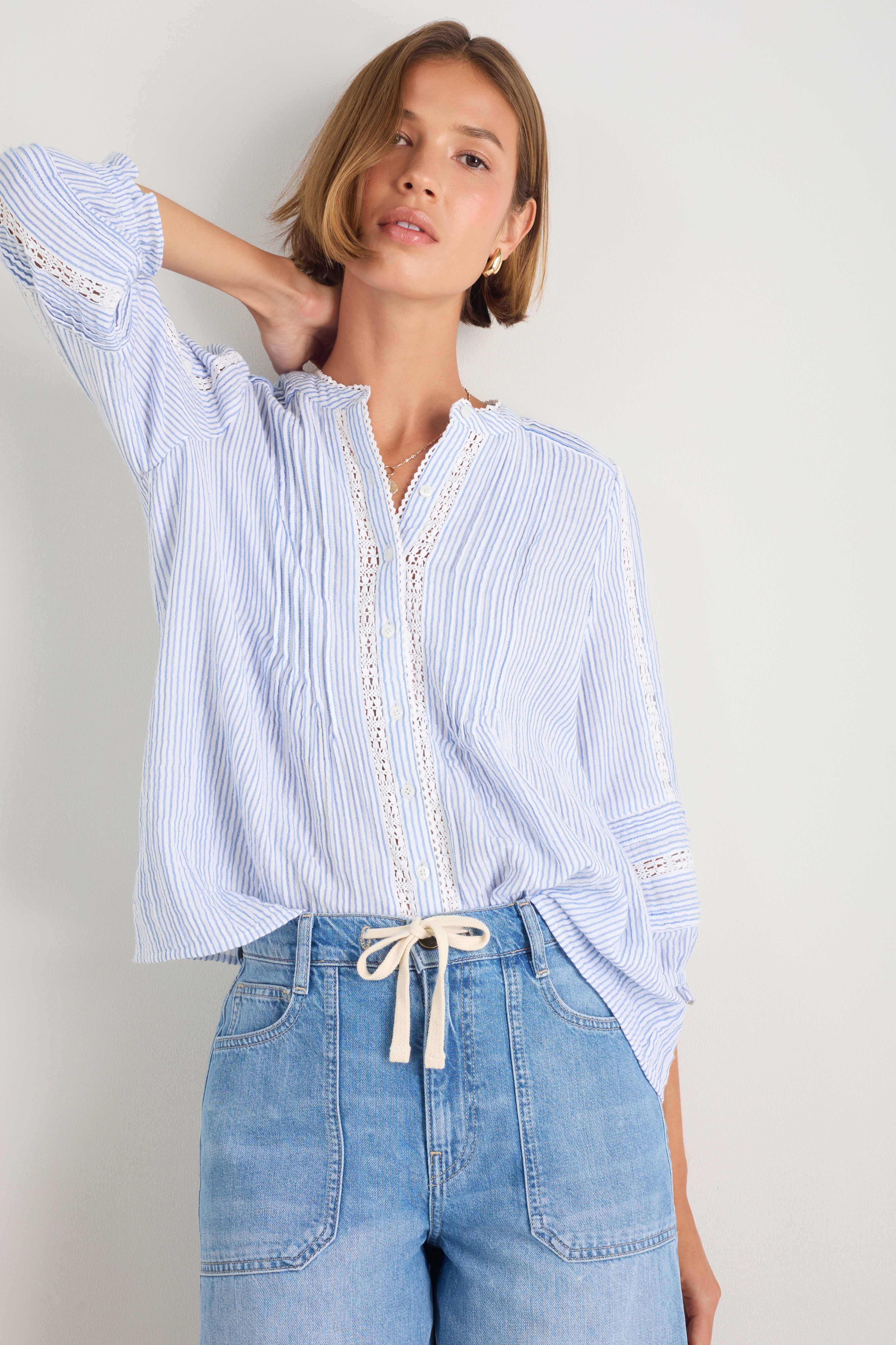 Tallulah Carpenter Tie Short - Light Wash