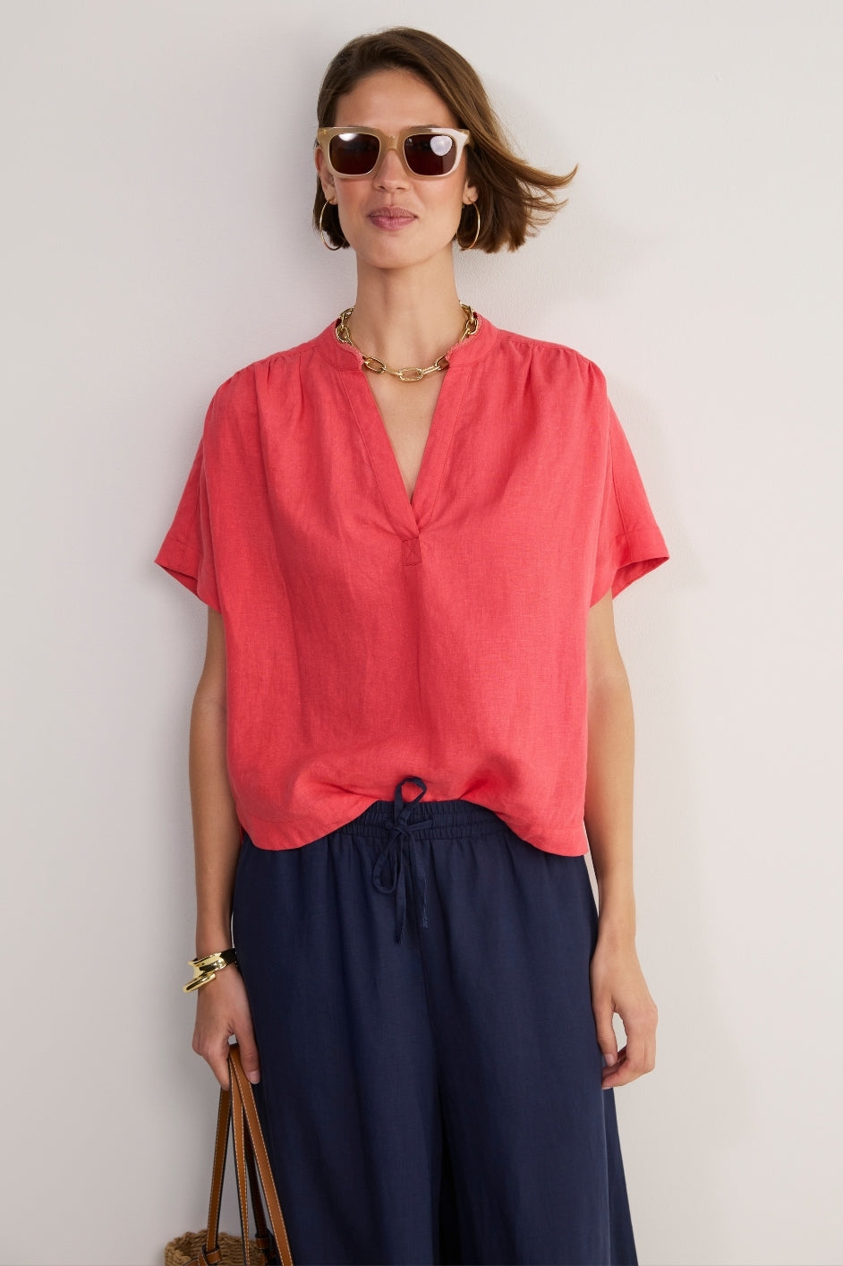 Thandie Linen Top - Watermelon