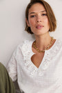 Lucie Broderie Top - White