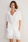 Lucie Broderie Top - White