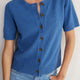 Luna Linen Cotton Cardigan - Coastal Blue