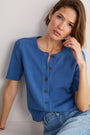 Luna Linen Cotton Cardigan - Coastal Blue
