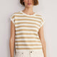 Fleurine Linen Cotton Tank - Tan/Ivory Stripe