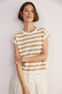 Fleurine Linen Cotton Tank - Tan/Ivory Stripe