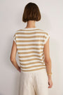 Fleurine Linen Cotton Tank - Tan/Ivory Stripe